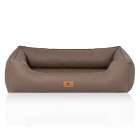 Knuffelwuff orthopädisches Hundebett aus Kunstleder Lovelock XXL 120 x 85cm Earth