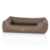 Knuffelwuff orthopädisches Hundebett aus Kunstleder Lovelock XL 105 x 75cm Earth