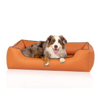Knuffelwuff orthopädisches Hundebett aus Kunstleder Lovelock XL 105 x 75cm Rusty