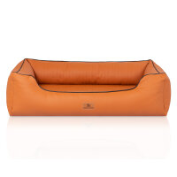 Knuffelwuff orthopädisches Hundebett aus Kunstleder Lovelock M-L 85 x 63cm Rusty