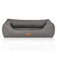 Knuffelwuff orthopädisches Hundebett aus Kunstleder Lovelock XXL 120 x 85cm Grau