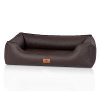 Knuffelwuff orthopädisches Hundebett aus Kunstleder Lovelock XXL 120 x 85cm Braun