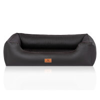 Knuffelwuff orthopädisches Hundebett aus Kunstleder Lovelock XXL 120 x 85cm Schwarz