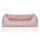 Knuffelwuff Orthopädisches Hundebett Luisa aus Velours mit feinem Handwebcharakter Sunshine Edition XL 105 x 75cm Rosa