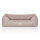 Knuffelwuff Orthopädisches Hundebett Luisa aus Velours mit feinem Handwebcharakter Sunshine Edition XL 105 x 75cm Beige