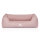 Knuffelwuff Orthopädisches Hundebett Luisa aus Velours mit feinem Handwebcharakter Sunshine Edition M-L 85 x 63cm Rosa