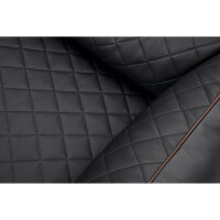 Knuffelwuff Orthopädisches Hundebett Madison aus laser-gestepptem Kunstleder XL 105 x 75cm Schwarz