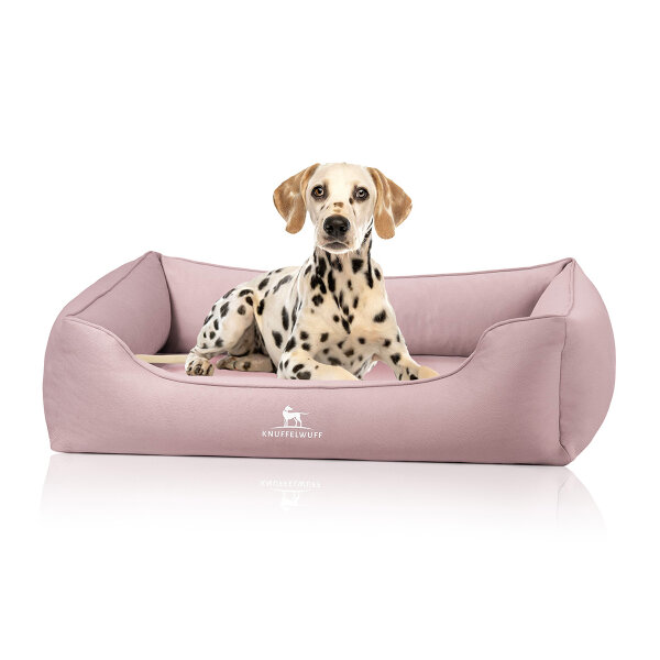 Knuffelwuff orthopädisches Hundebett Oliver aus pflegeleichtem Easy Clean Stoff in Wildlederoptik XL Rosa