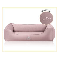 Knuffelwuff orthopädisches Hundebett Oliver aus pflegeleichtem Easy Clean Stoff in Wildlederoptik XL Rosa