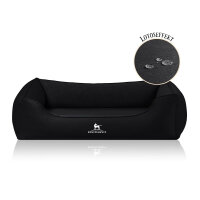 Knuffelwuff orthopädisches Hundebett Oliver aus pflegeleichtem Easy Clean Stoff in Wildlederoptik XXXL Schwarz