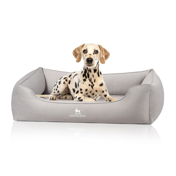 Knuffelwuff orthopädisches Hundebett Oliver aus pflegeleichtem Easy Clean Stoff in Wildlederoptik XXXL Grau