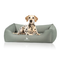Knuffelwuff orthopädisches Hundebett Oliver aus pflegeleichtem Easy Clean Stoff in Wildlederoptik XXL Mint
