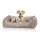 Knuffelwuff orthopädisches Hundebett Oliver aus pflegeleichtem Easy Clean Stoff in Wildlederoptik XXL Hellbraun