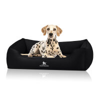 Knuffelwuff orthopädisches Hundebett Oliver aus pflegeleichtem Easy Clean Stoff in Wildlederoptik XL Schwarz