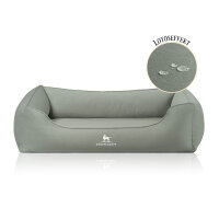 Knuffelwuff orthopädisches Hundebett Oliver aus pflegeleichtem Easy Clean Stoff in Wildlederoptik M-L Mint