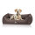 Knuffelwuff orthopädisches Hundebett Oliver aus pflegeleichtem Easy Clean Stoff in Wildlederoptik M-L Dunkelbraun
