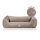 Knuffelwuff orthopädisches Hundebett Oliver aus pflegeleichtem Easy Clean Stoff in Wildlederoptik M-L Hellbraun