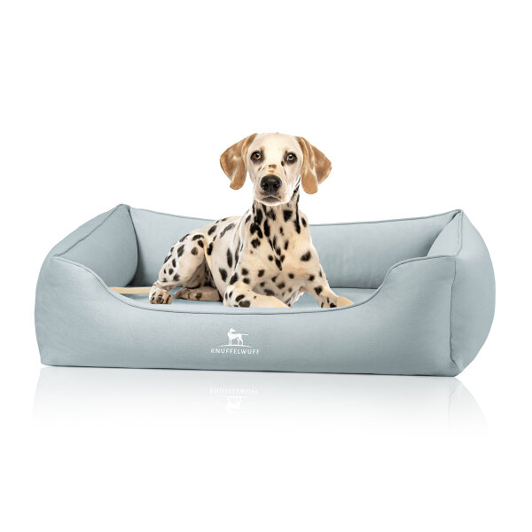 Knuffelwuff orthopädisches Hundebett Oliver aus pflegeleichtem Easy Clean Stoff in Wildlederoptik M-L Petrol