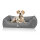 Knuffelwuff orthopädisches Hundebett Oliver aus pflegeleichtem Easy Clean Stoff in Wildlederoptik S Dunkelgrau