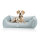 Knuffelwuff orthopädisches Hundebett Oliver aus pflegeleichtem Easy Clean Stoff in Wildlederoptik S Petrol