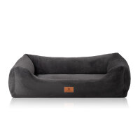 Knuffelwuff orthopädisches Hundebett mit kuschelig weichem Kaninchen Fellimitat Schnuffelupagus Übergröße XXXL Schwarz