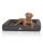 Knuffelwuff Orthopädisches Hundebett aus Velours mit Handwebcharakter Yukon S 70 x 50cm Anthrazit