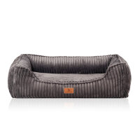 Knuffelwuff orthopädisches Hundebett Sedona aus kuschelig weichem Breitcord S Grau