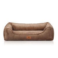 Knuffelwuff orthopädisches Hundebett Sedona aus kuschelig weichem Breitcord S Braun