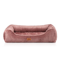 Knuffelwuff orthopädisches Hundebett Sedona aus kuschelig weichem Breitcord XL Rosa