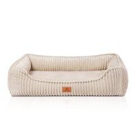 Knuffelwuff orthopädisches Hundebett Sedona aus kuschelig weichem Breitcord XL Beige