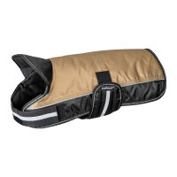 Knuffelwuff Hundemantel Funktionstextil reflektierend mit Kragen 25cm Braun