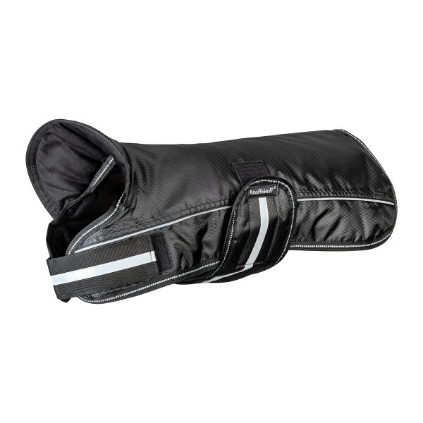 Knuffelwuff Hundemantel Funktionstextil reflektierend mit Kragen 25cm Schwarz