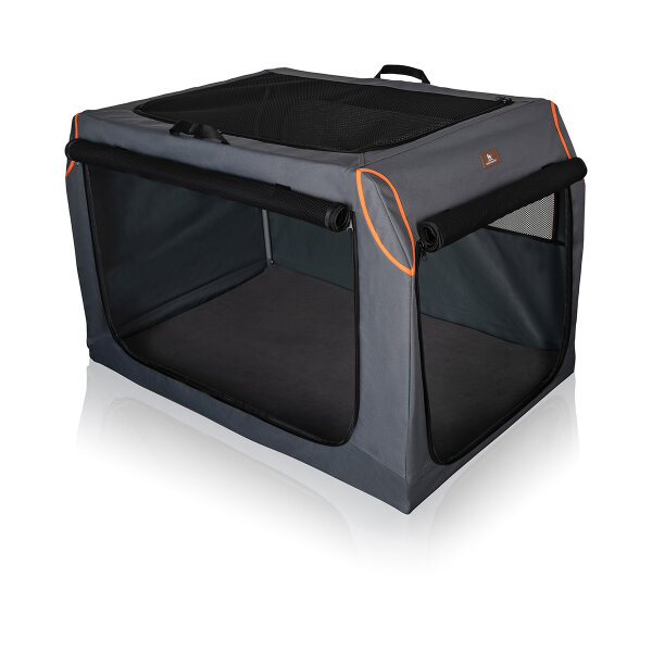 Knuffelwuff faltbare Hundebox Auto Transportbox Alverstone mit Aluminiumgestell für den Kofferraum L 76x51x48cm