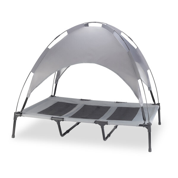 Knuffelwuff Hundeliege In und Outdoor mit Sonnenschutz Dach XXL 122x92x95cm