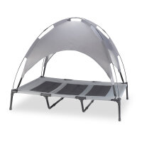 Knuffelwuff Hundeliege In und Outdoor mit Sonnenschutz Dach XXL 122x92x95cm