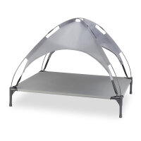 Knuffelwuff Hundeliege In und Outdoor mit Sonnenschutz Dach XL 105x86x85cm