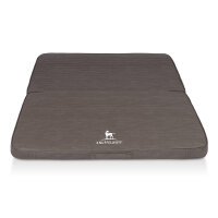 Faltbare Reisematte Orthopädisch Roanoke aus Laser gestepptem Kunstleder 140 x 120cm Braungrau
