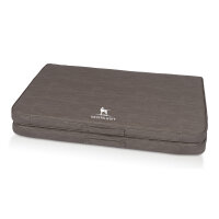 Faltbare Reisematte Orthopädisch Roanoke aus Laser gestepptem Kunstleder 140 x 120cm Braungrau