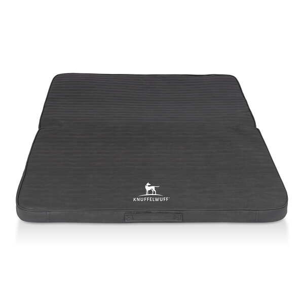 Faltbare Reisematte Orthopädisch Roanoke aus Laser gestepptem Kunstleder 140 x 120cm Schwarz