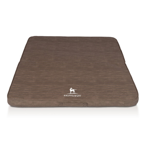 Faltbare Reisematte Orthopädisch Roanoke aus Laser gestepptem Kunstleder 120 x 100cm Braun