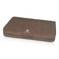 Faltbare Reisematte Orthopädisch Roanoke aus Laser gestepptem Kunstleder 100 x 80cm Braun