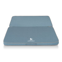 Faltbare Reisematte Orthopädisch Tacoma aus Velours mit Handwebcharakter 140 x 120cm Hellblau