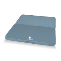 Faltbare Reisematte Orthopädisch Tacoma aus Velours mit Handwebcharakter 140 x 120cm Hellblau