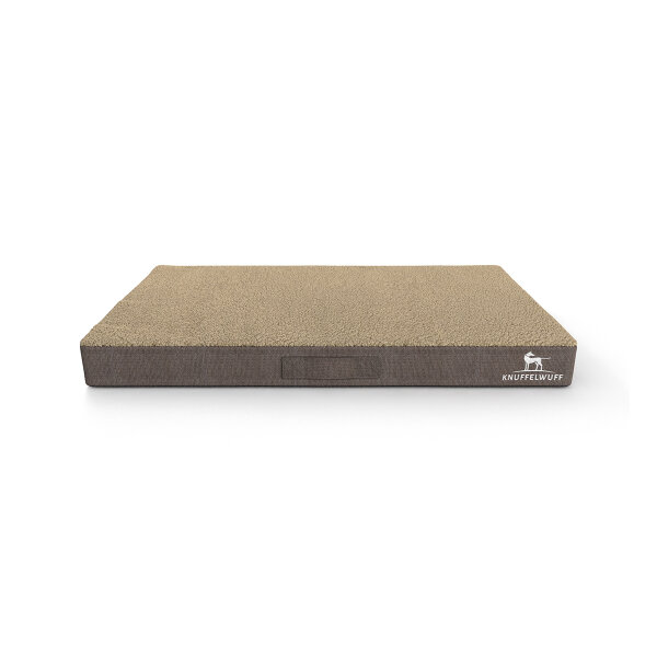 Knuffelwuff orthopädische Hundematte Ellenie aus Teddymaterial und Velours 140 x 100cm Beige