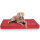 Knuffelwuff Orthopädische Hundematte Juna aus laser-gestepptem Kunstleder Übergröße XXXL 136x84cm Rot