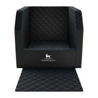 Knuffelwuff Cargo Hunde Auto Transportbox Sicherheit für den Hund und Sitzschutz für den Rücksitz Größe 1 - 60 x 50 x 50cm Schwarz