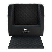 Knuffelwuff Cargo Hunde Auto Transportbox Sicherheit für den Hund und Sitzschutz für den Vordersitz Größe 3 - 55 x 45 x 35cm Schwarz