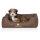 Knuffelwuff Orthopädisches Hundebett Tampa aus laser-gestepptem Kunstleder S 70 x 50cm Braun