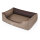 Knuffelwuff Orthopädisches Hundebett Outlander aus laser-gestepptem Kunstleder S 70 x 50cm Natur/Braun