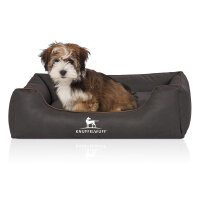 Knuffelwuff Hundebett Scottsdale aus Kunstleder S 70 x 50cm Schwarz
